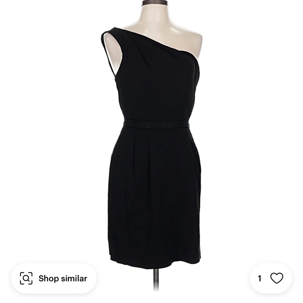 Theory Elegant Black One-Shoulder Dress
